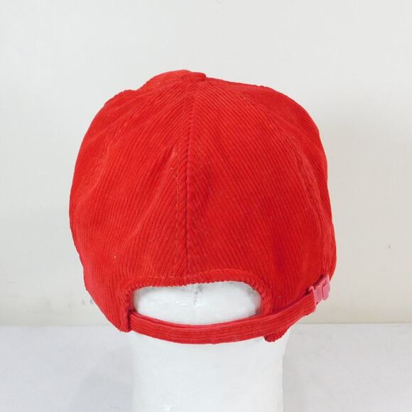 Vintage 80s Rocky Boots Corduroy Hat Red Adjustable Otto Cap - Picture 4 of 7